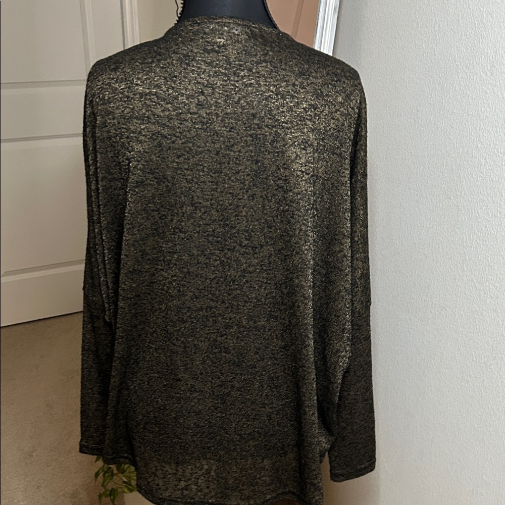 Joan Vass Black and Gold Dolman Sleeve small Blouse - Picture 4 of 9